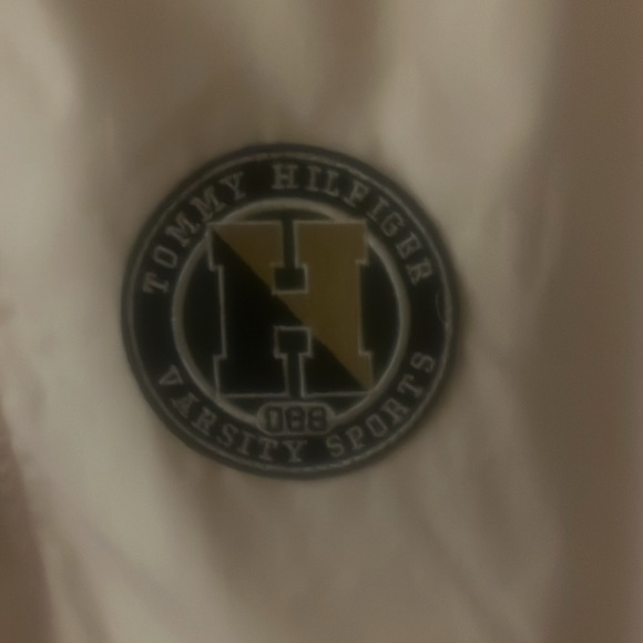 NWOT! Gorgeous Tommy Hilfiger 1/2 Zip Jacket. Cream w/ logo on breast and back. - Picture 2 of 15